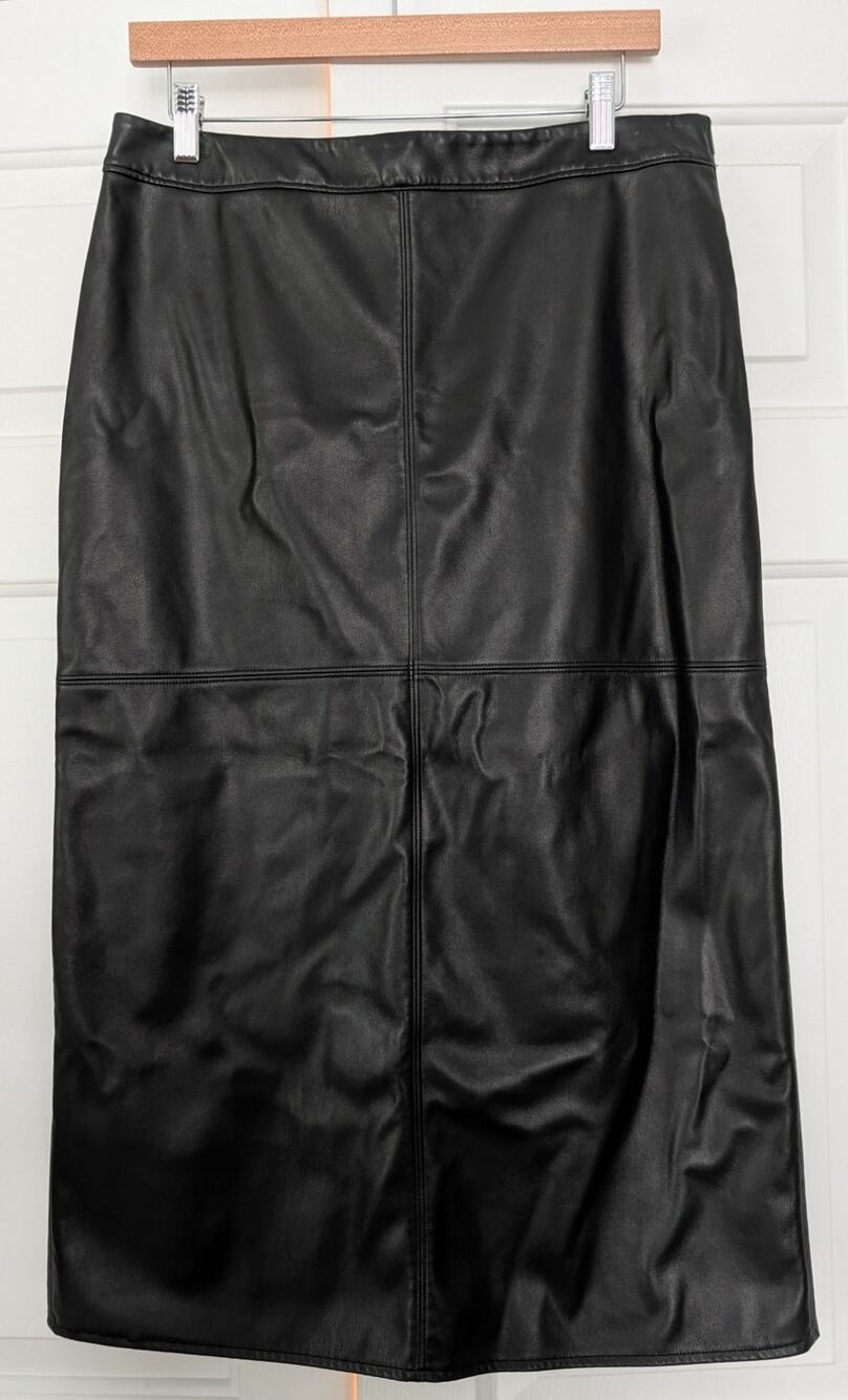 Worthington Black Faux Leather Maxi Pencil Skirt